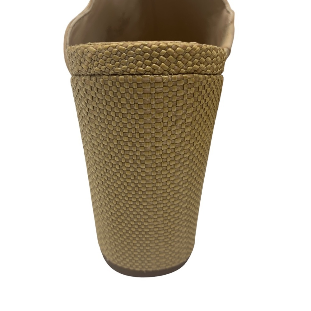 Sam Edelman Beige Boho Embroidered Floral Block Heel Mules Peep Toe “Olive” - Picture 12 of 15